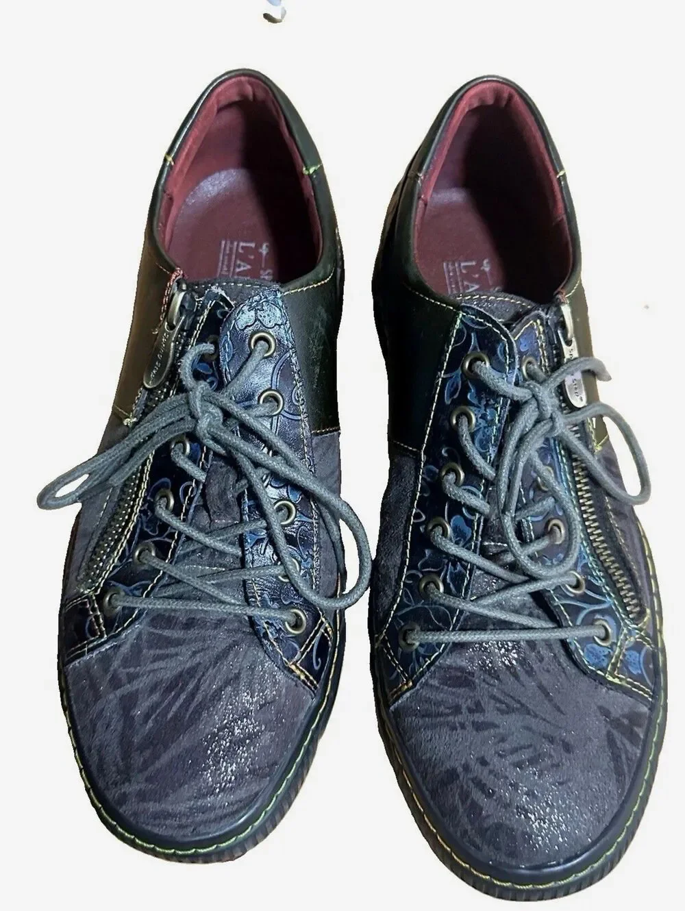 L Artiste Danli Artsy Sparkly Comfort Oxford Sneaker Shoes  Floral 40 US 9/9.5